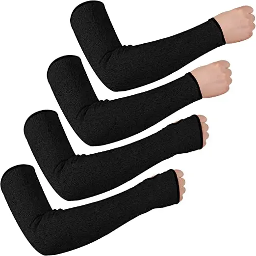Black HPPE Cut Burn Resistant Sleeves Arm Protection Sleeves Forearm Arm Protectors Thin Skin Bruising Arm Guards