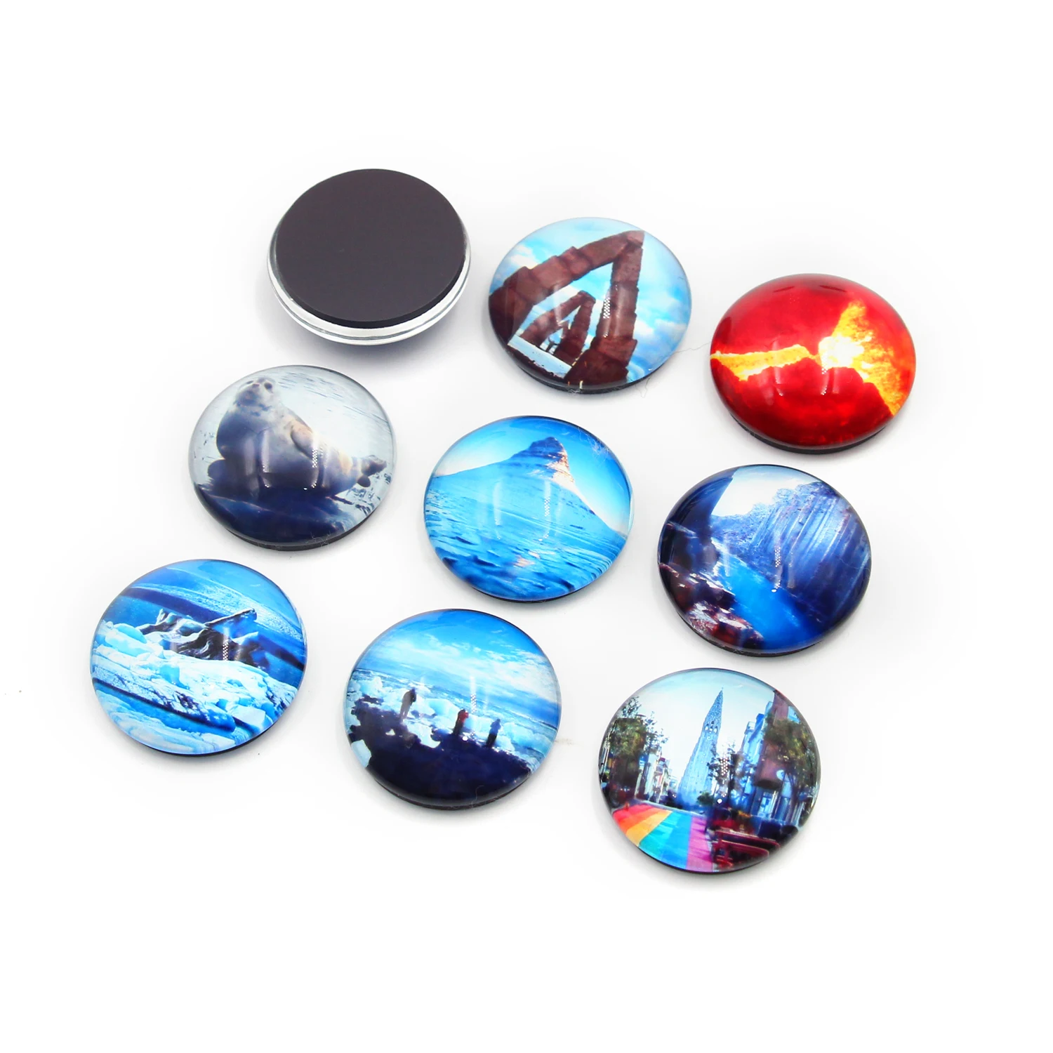 Custom 3D Round 30Mm Flower Rose Crystal Glass Heart Shape Fridge Magnets Large