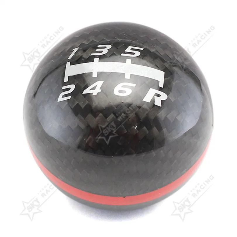 Universal 5/6 Speed Manual Automatic Shifter Head Spherical JDM Racing With 3 Adaptors Mugen Carbon Fiber Shift Gear Knob