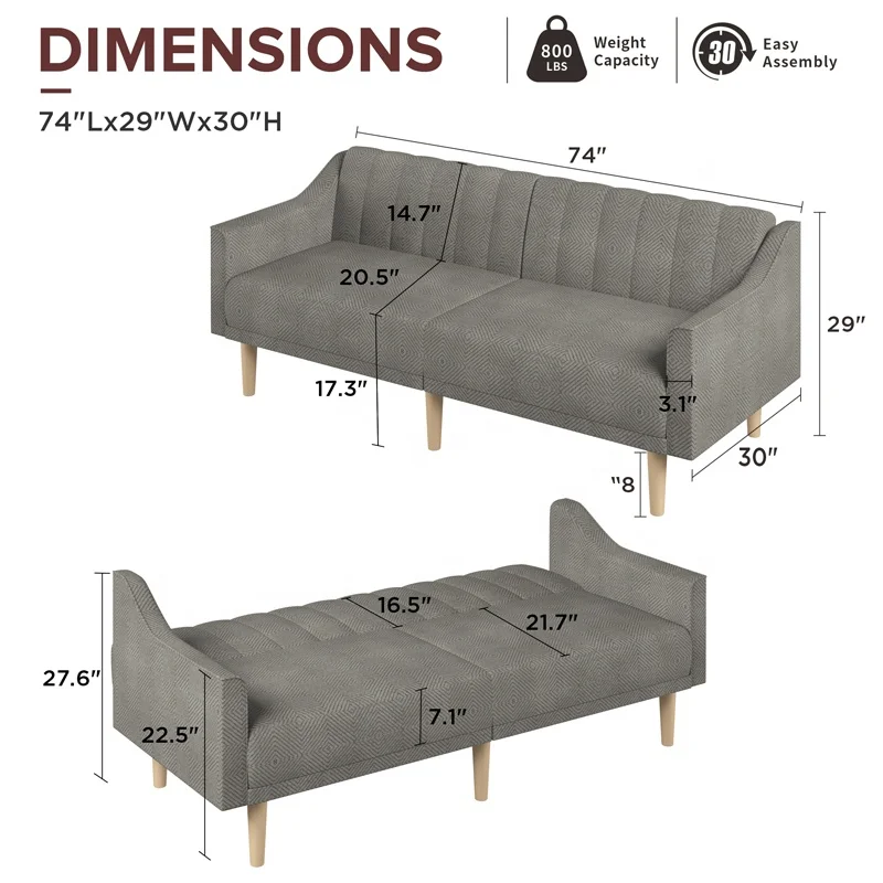 Factory Wholesale Living Room Sofa Come Bed Furniture 2 Seater Lazy Sleeping Couch Sofa Bed Modern