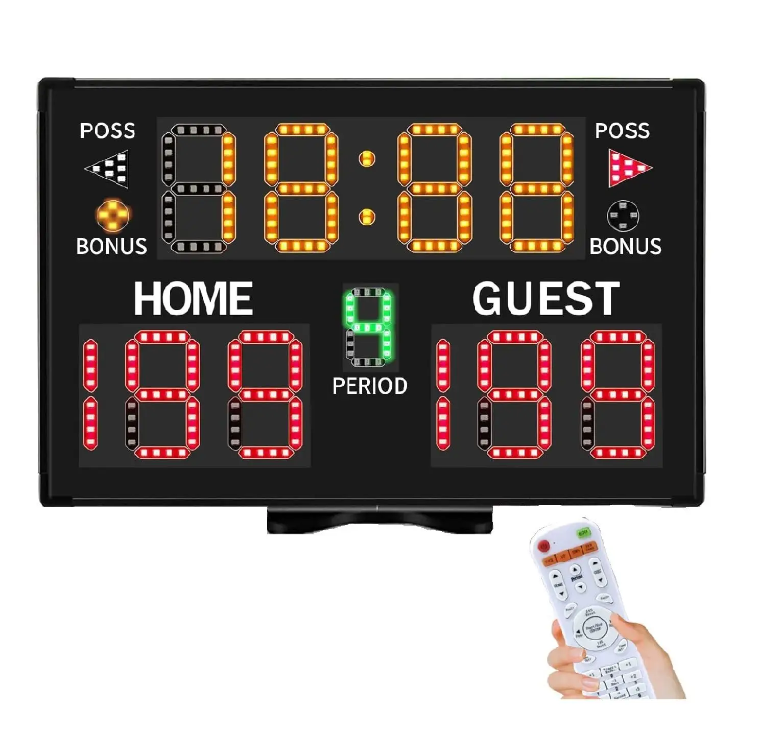 YIZHi Indoor Outdoor Ball Game Electronic Basketball Digital Scoreboard with Timer Remote for Baseball Football Volleyball Match