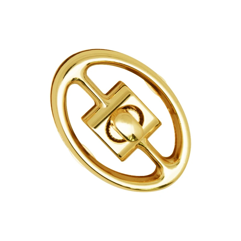 Lingzhen Wholesale Best Quality Magnetic Snap Lock Turn Twist Lock For Handbag  Purse Clasps Custom Gold Zinc Alloy Metal  Lock