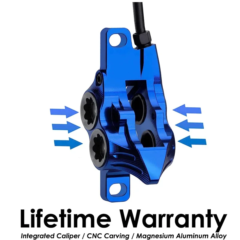 IIIPRO Bicycle Hydraulic Disc Brake 4 Piston MTB Brake Caliper Oil Pressure 800 1550mm Front Rear Brake