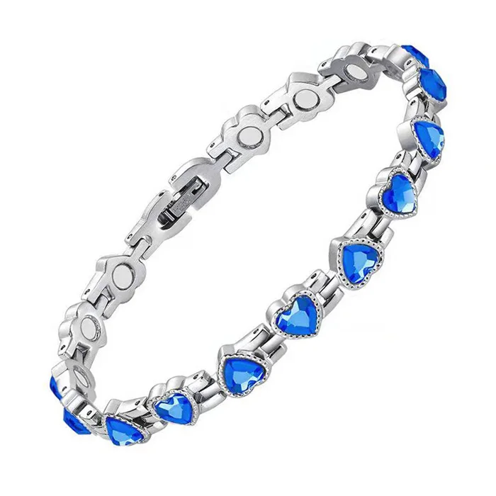 Women Shell Crystal Magnetic Stainless Steel Bracelets