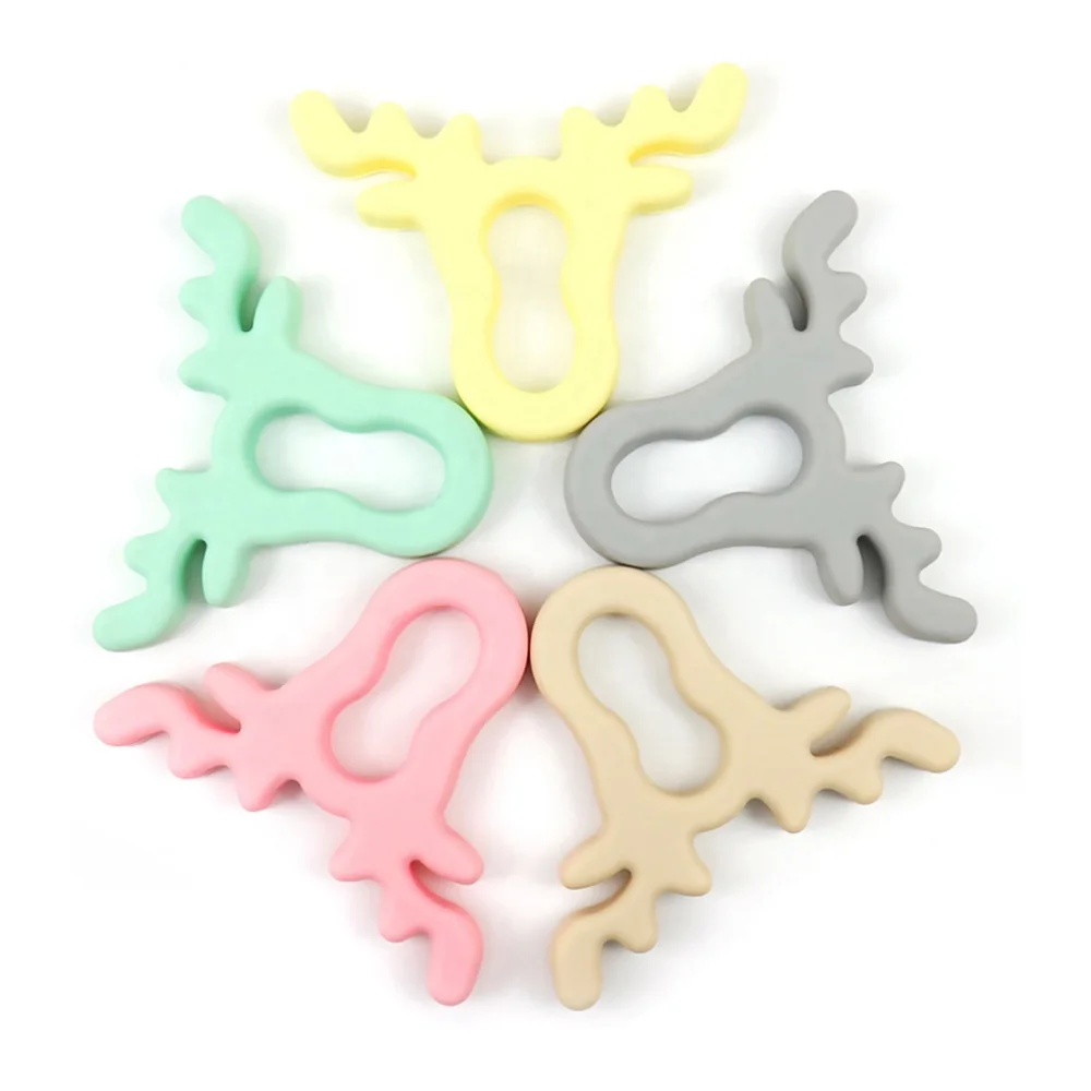 Baby Love Home Freezer Friendly Baby Teethers Deer Shape BPA Free Silicone Teeth Pendant Gum Massager Teething Toys