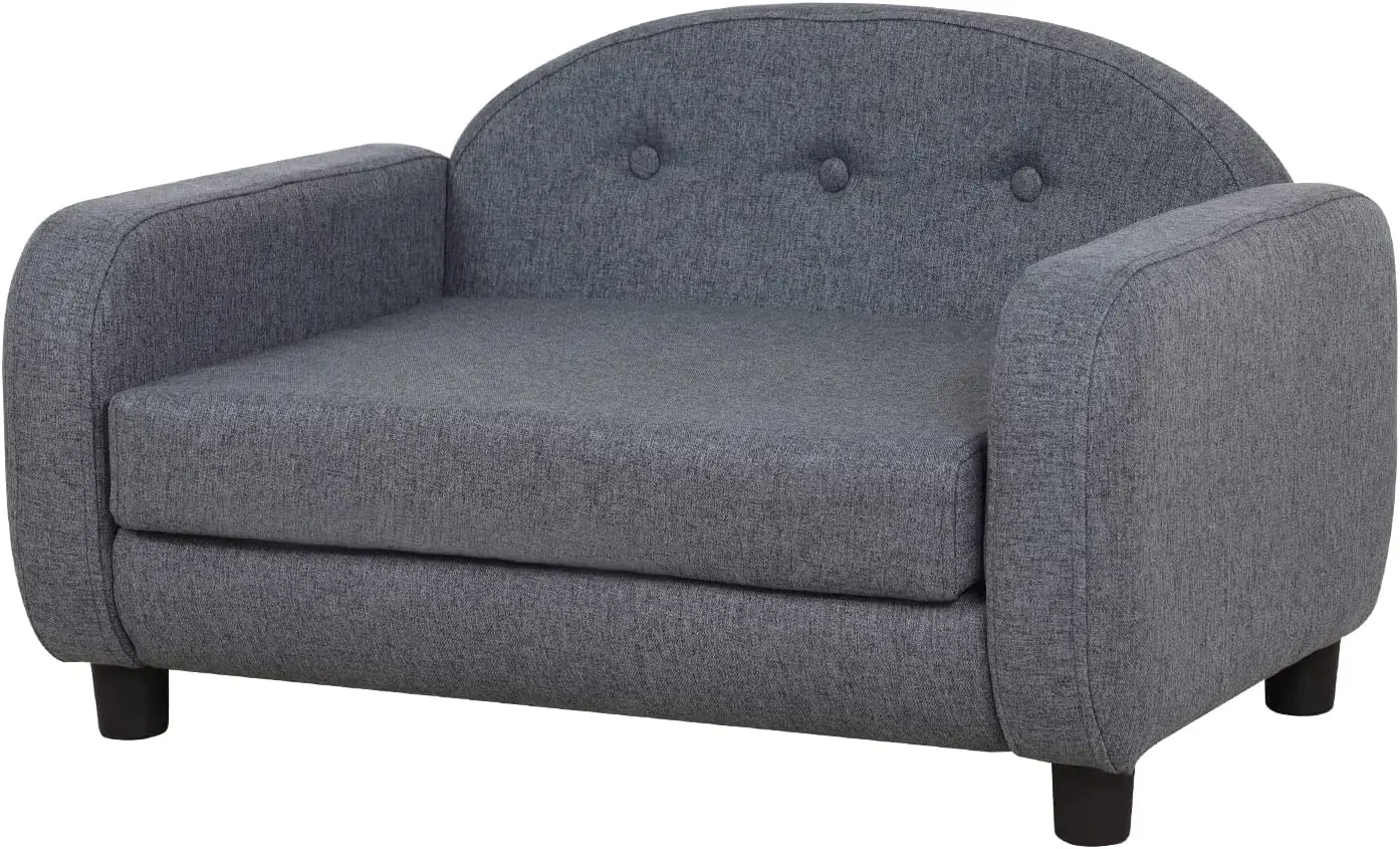 room Dog Couch/Pet Sofa with Wooden Frame/Bed for Dogs with Linen Fabric Comfortable Foam Cushion Durable Sofas