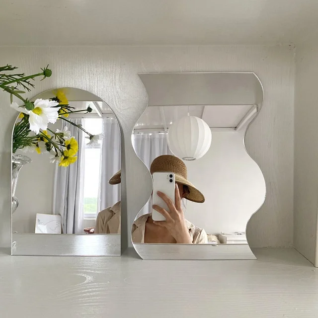 Profiled mirror wave acrylic mirror makeup mirror desktop ornaments decoration home accessories