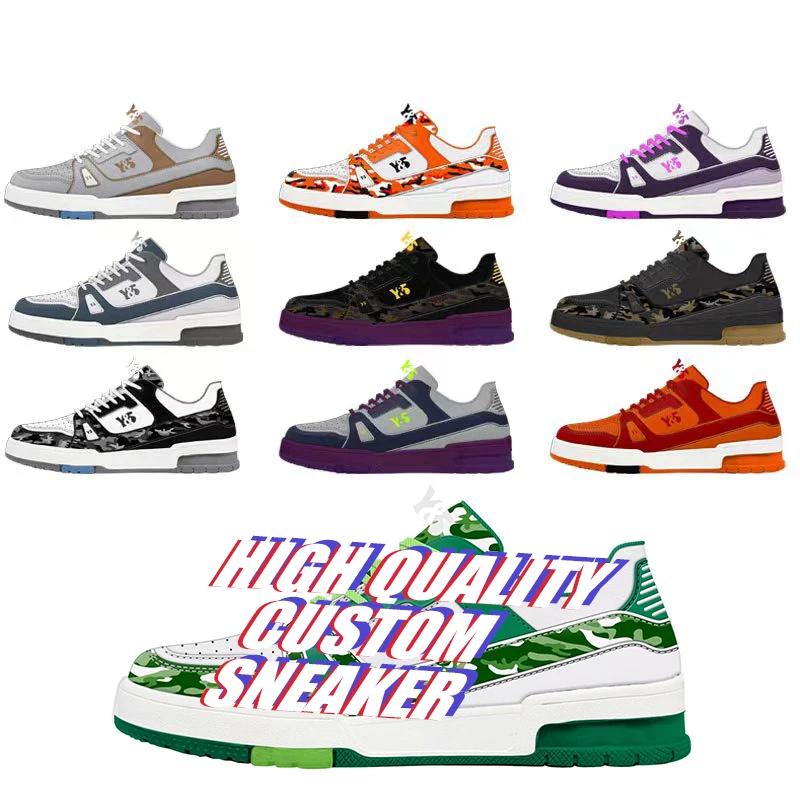 Manufacturing Top Quality Sneakers Genuine Leather Premium Leather Skateboarding Casual Shoe Design Services