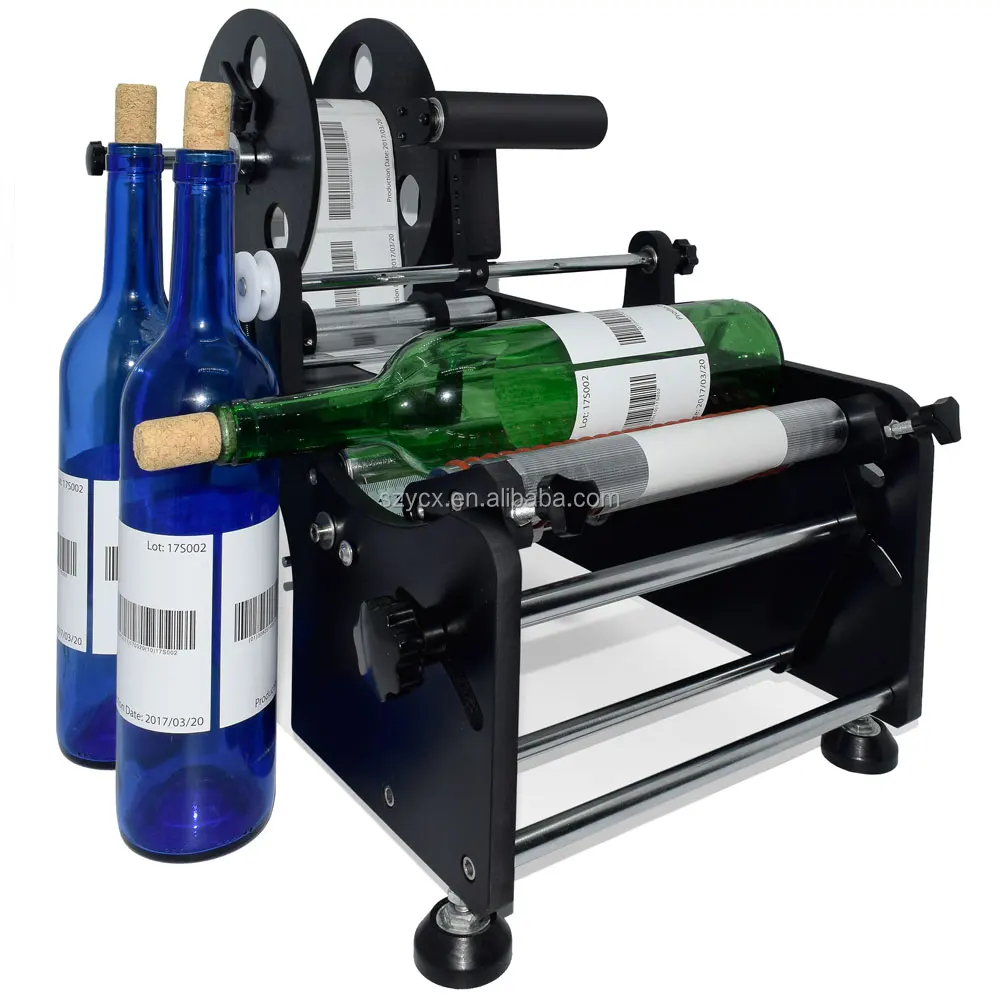 Manual professional table top round bottle sticker pet bottle labeling machine TB-26S