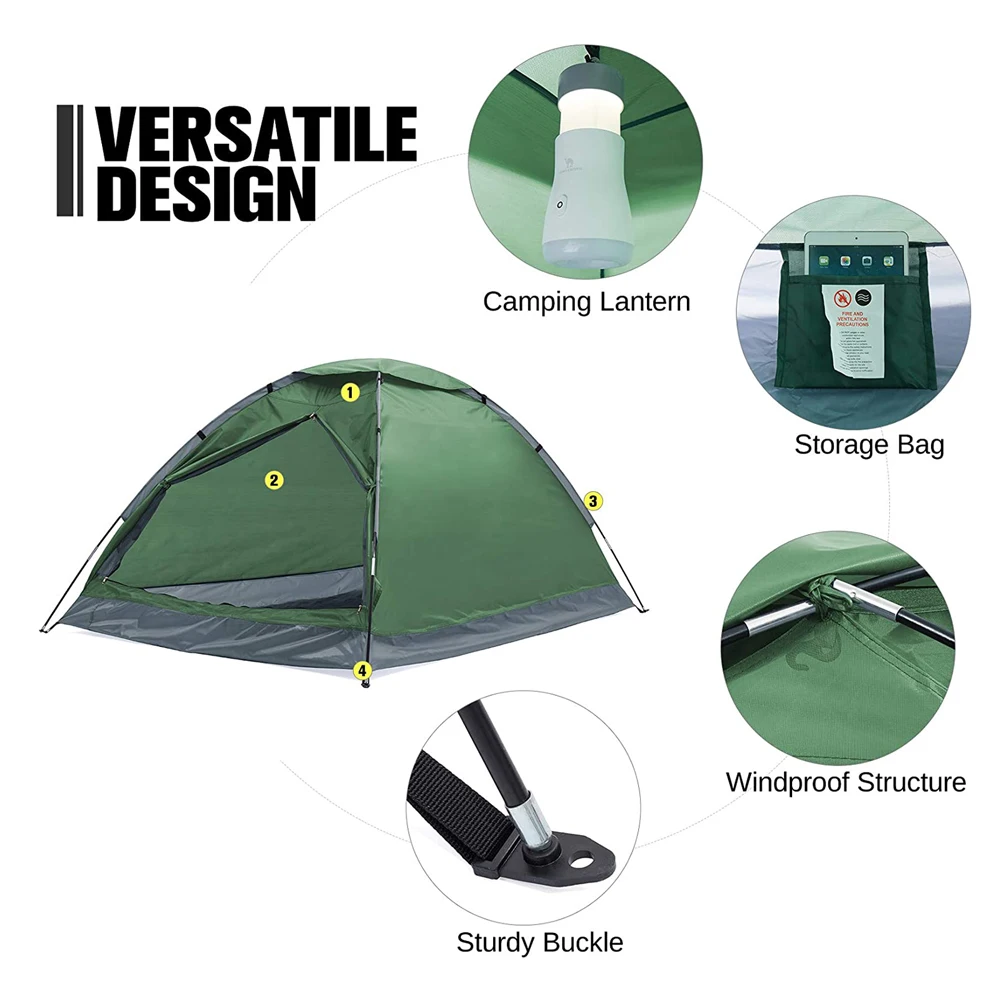 190T polyester hot selling waterproof camping folding  tent 2 person