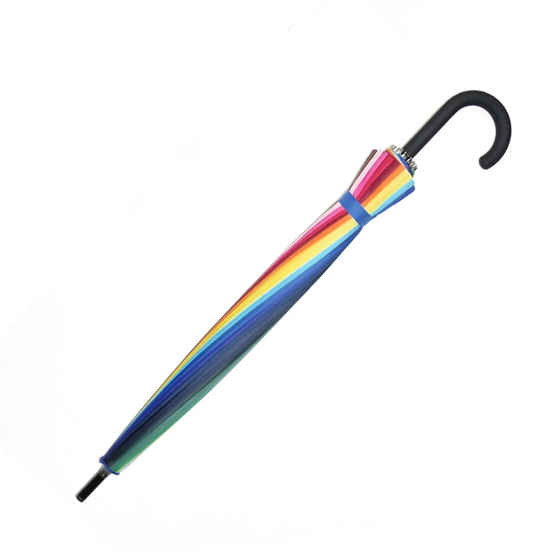 High Quality Custom Design 24 RIbs Big Size Windproof Rainbow Umbrella