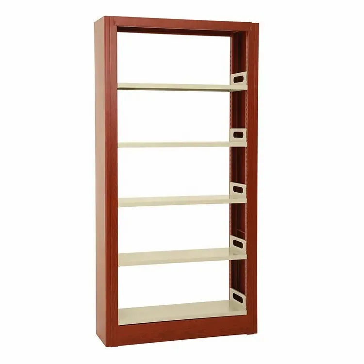 Modern design customization library steel bookshelf for university school bookstore 5 layers newspaper shelf