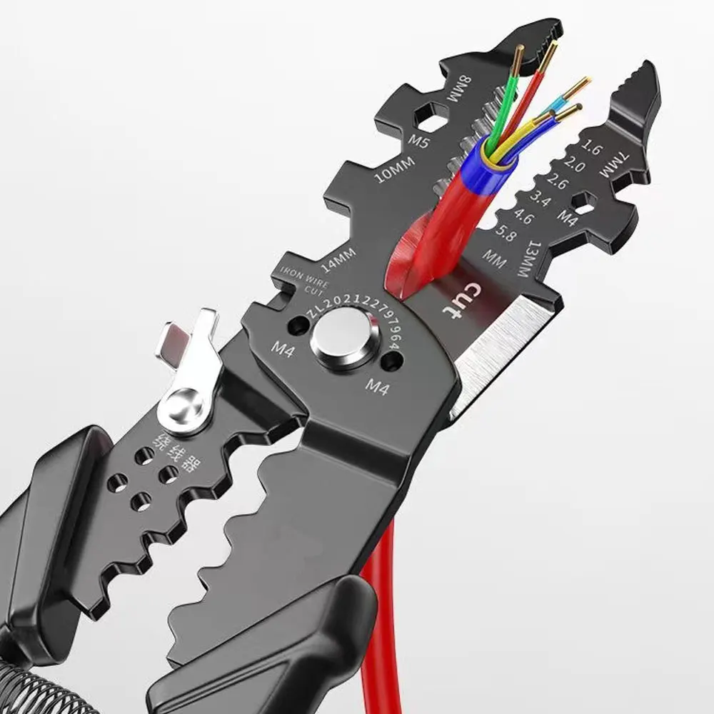 25 In 1 Multifunctional Electrician Pliers Long Nose Pliers Wire Stripper Cable Cutter Terminal Crimping Hand Tools