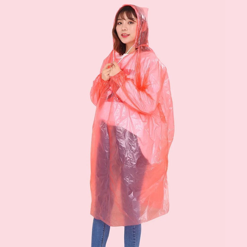 hot selling outdoor waterproof raincoat pe disposable raincoat for walking