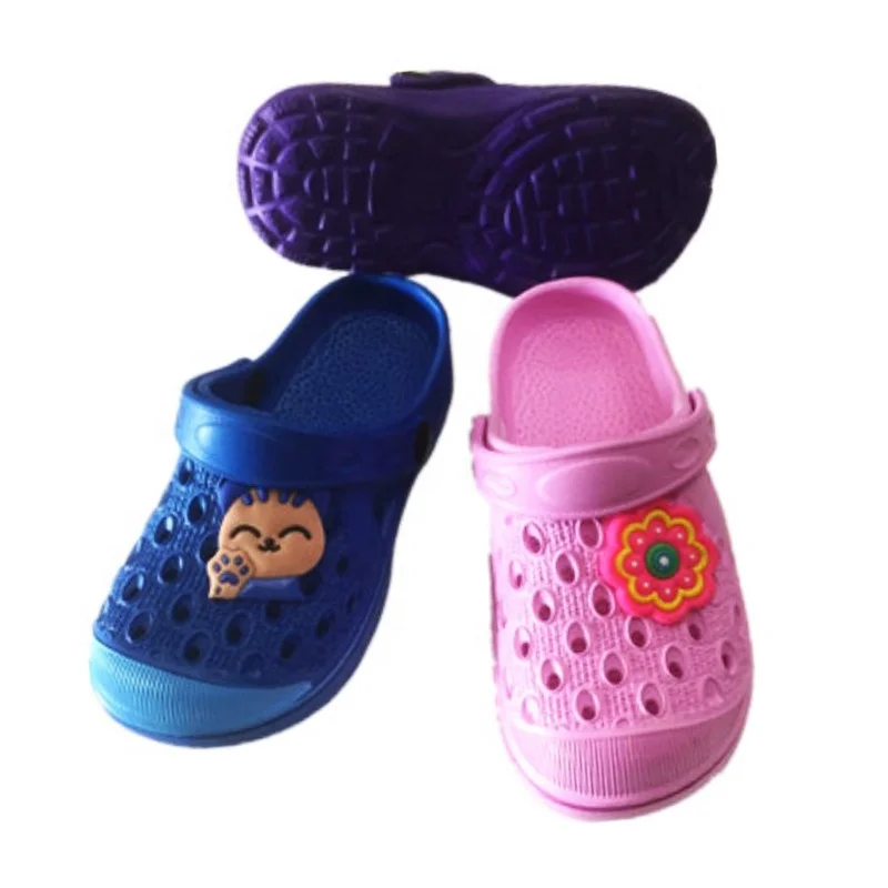 
Washable cute shoes with sticker for kids factory breathable soft-sole garden shoe animal slides child eva clogs 