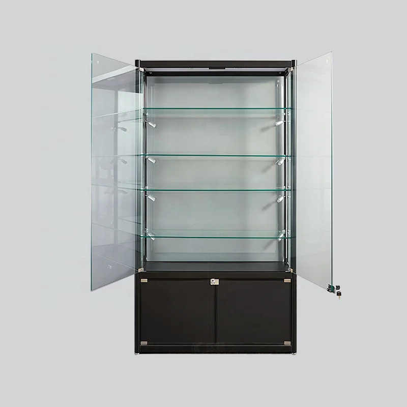 Adjustable Glass Display Shop  Showcase with LED Lights