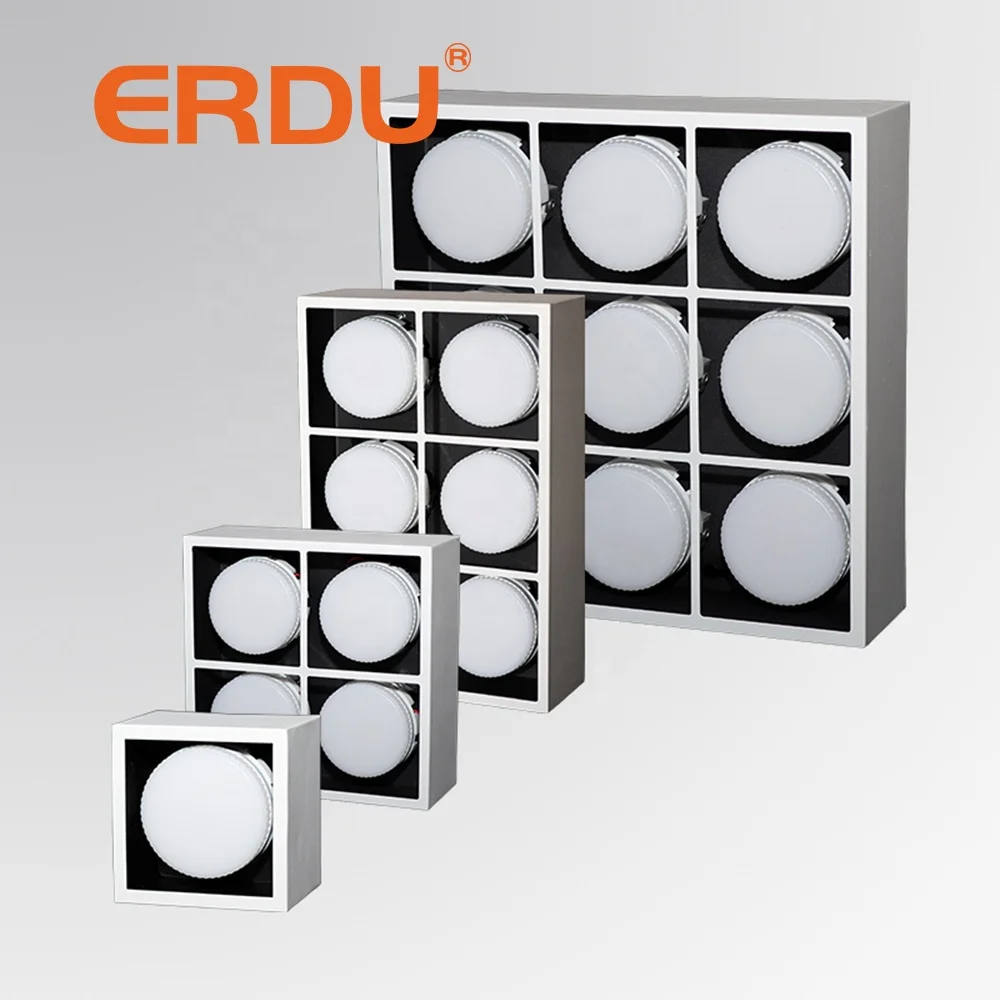 ERDU GX53 Square Ceiling Surface Mounted Downlight 5w 7w 9w 12w Linear Light GX53 White Adjustable Downlight Led Bulbs Light