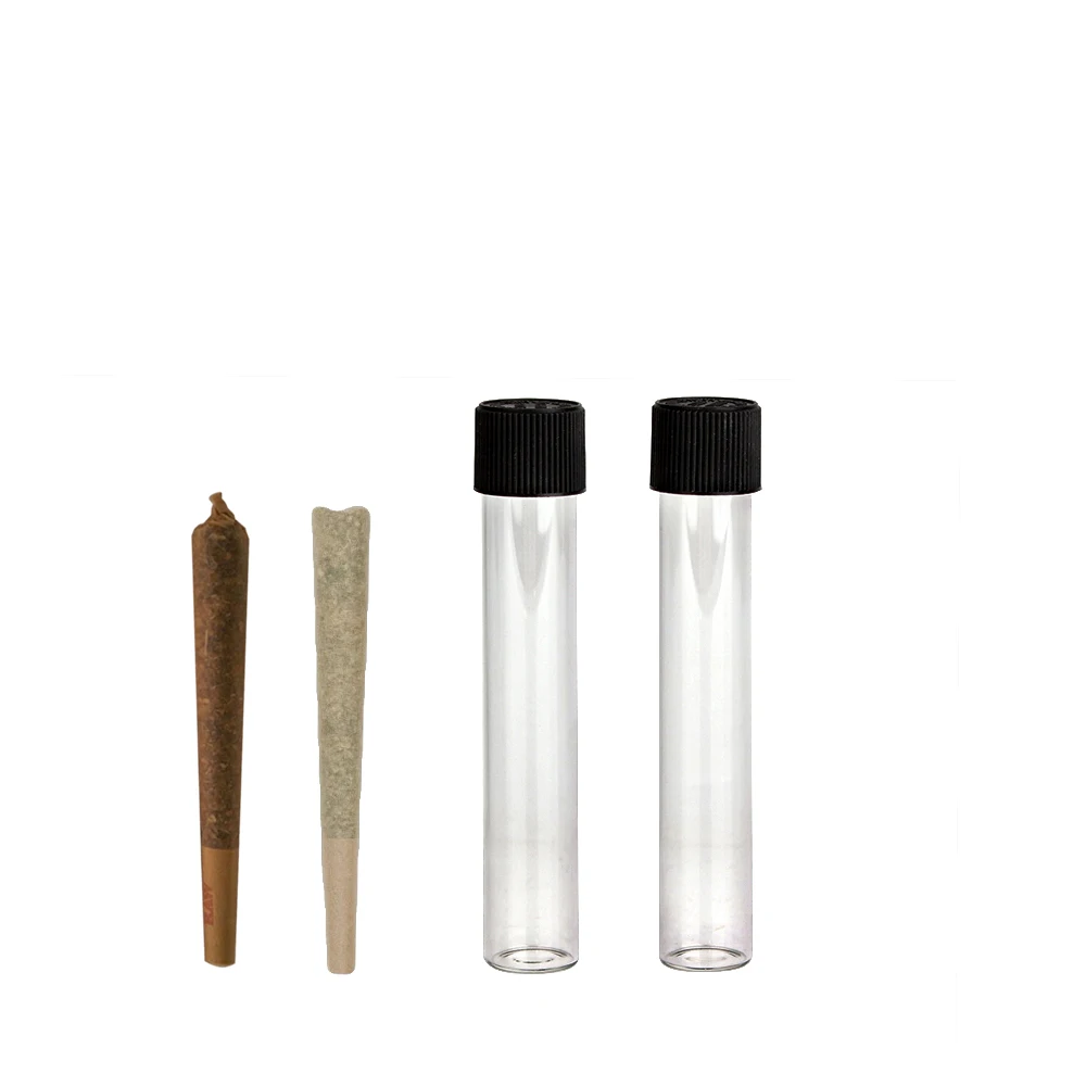Custom logo clear glass test tube with childproof lid pen glass tubes for packaging pre roll