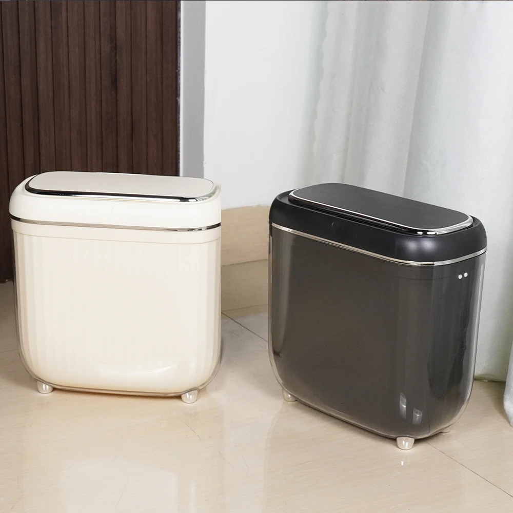 10L Rectangular Smart Trash Can Electronic Tap Sensor Garbage Can Auto Induction Smart Waste Bin