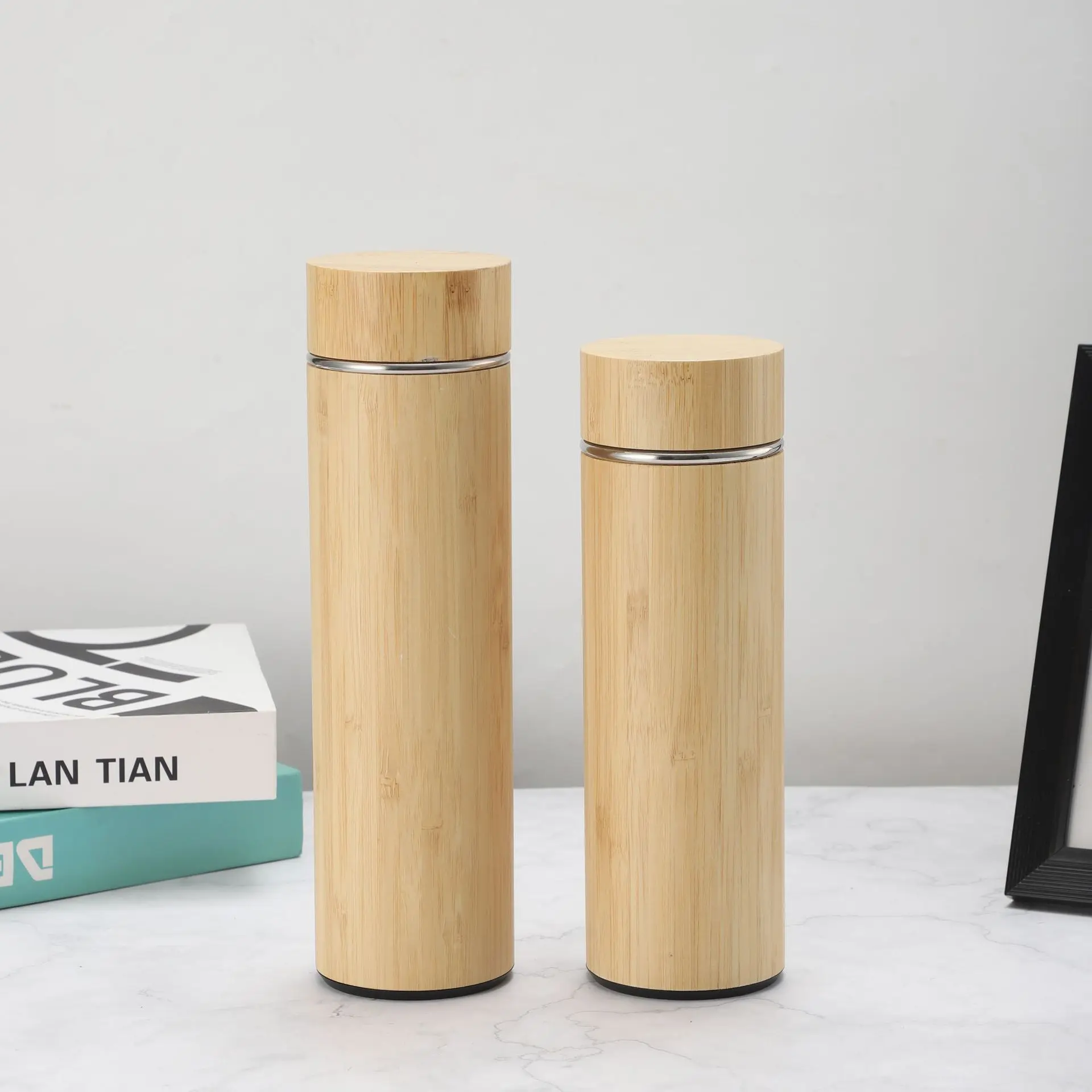 Bamboo Vacuum Cup Wholesale Hot Cold Stainless Steel Eco Friendly Bamboo CLASSIC Bamboo Bottle Vacuum Flasks & Thermoses Normal