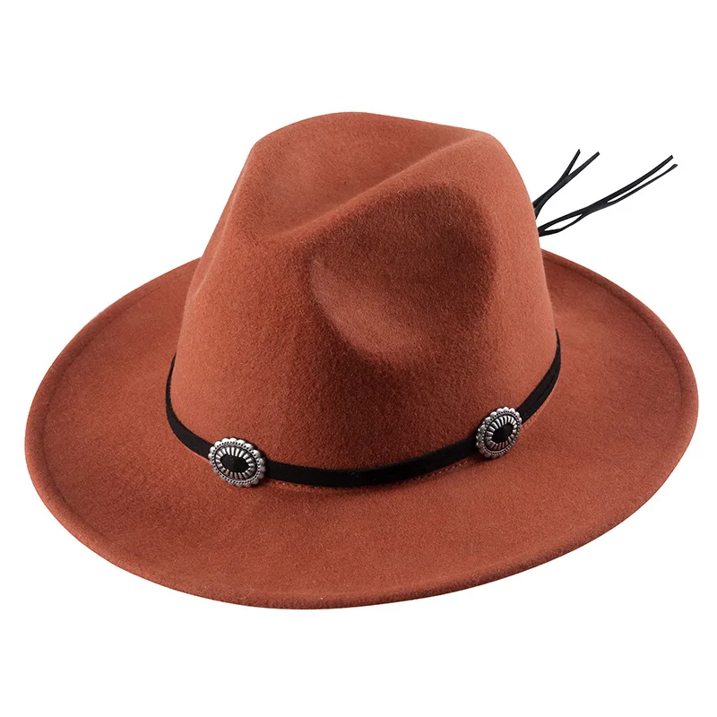 new flat top fedora hat traditional handmade men fedora hats wide brim western style factory wholesale