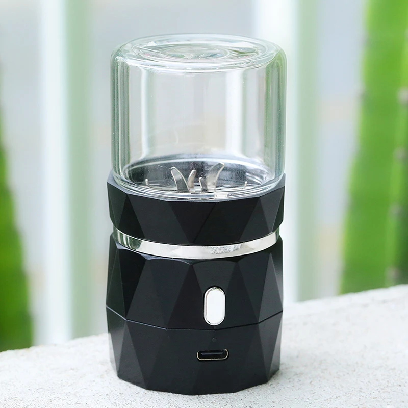 Wholesale Smoking Accessories Portable Plastic Electric Tobacco Grinders USB Rechargeable Custom Logo Herb Grinder  smoke shop
