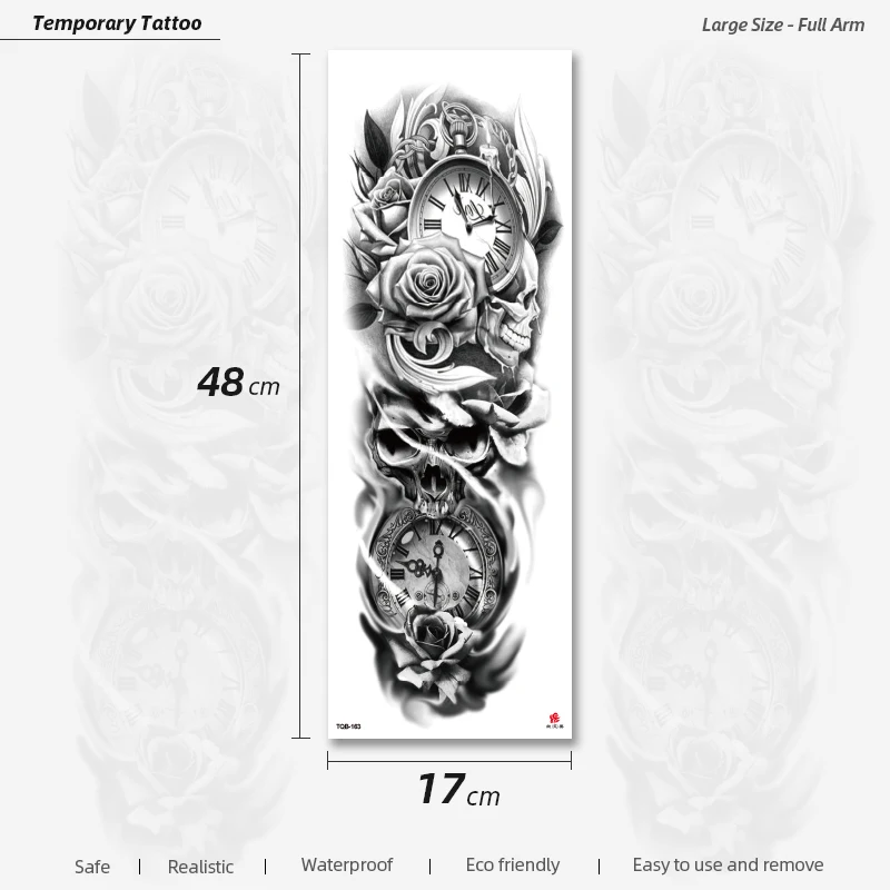 Hot Sale Large Size Waterproof Arm Tatoo Stickers Full Sleeve Long Lasting Fake Body Temporary Tattoos For Men