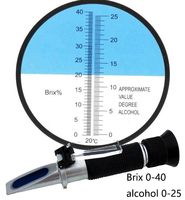 brix meter Grape Alcohol wine Refractometer atc digital Vol 0-40% with LED Light handheld Alcohol portable Refractometers