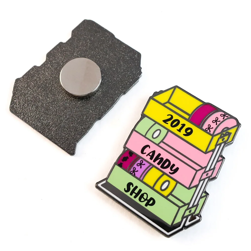 Custom Metal Souvenirs Enamel Pin Magnetic Name Painted Badge Brooch Manufacturer Employee Name Tags Lapel Pins For Suit Men