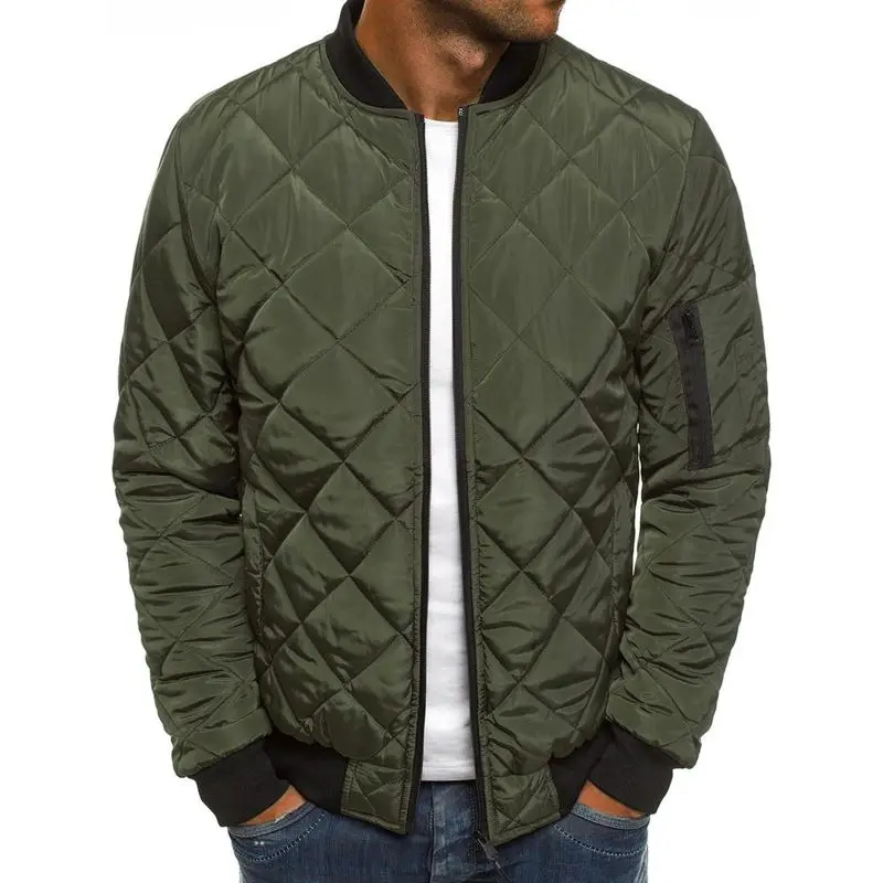 Cost Effective Winter Premium Custom Made Warm Down Plain Dyed Bomber Waterproof Puffer Quilted Jackets For Men With Logo