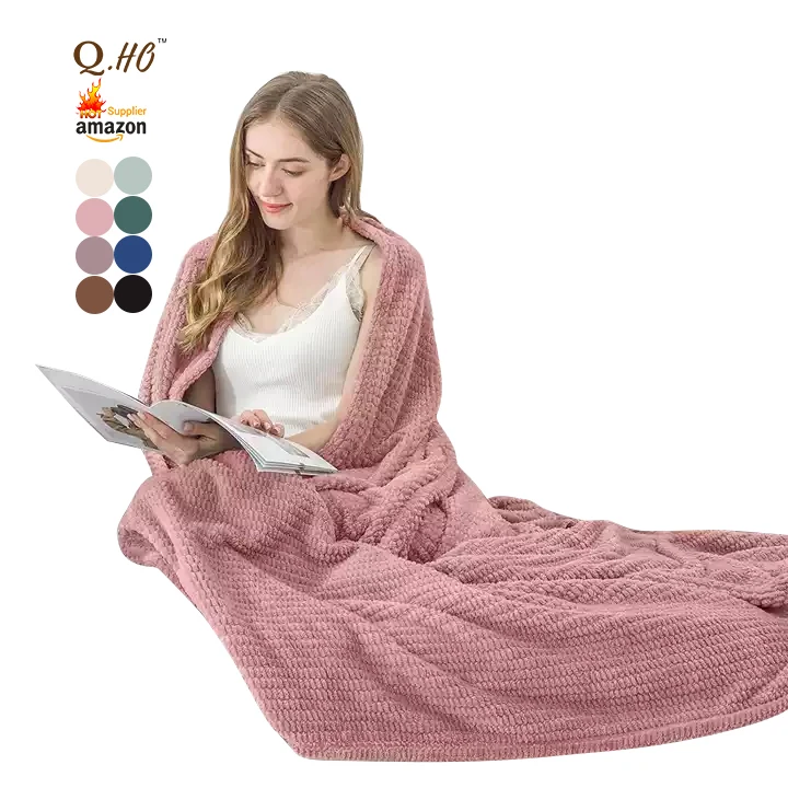 Супер мягкое окрашенное Коралловое флисовое современное цветное дизайнерское одеяло для кровати 100% микрофибра одеяло для дивана полотенце одеяло