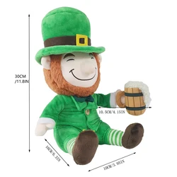 St Patricks Day Plush Custom 12inch High Quality Lucky Leprechaun Plush Stuffed Doll Toy