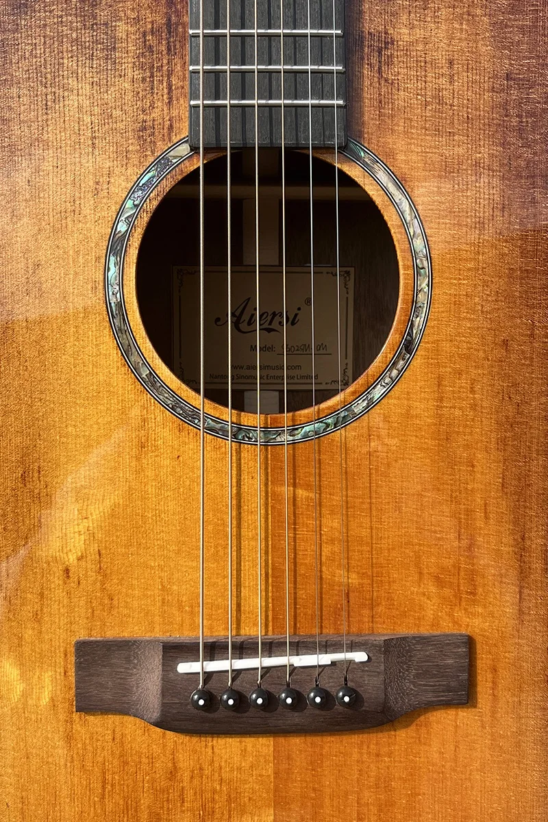 Aiersi Vintage Sunset Glossy Solid Spruce Top Orchestra Acoustic Guitar