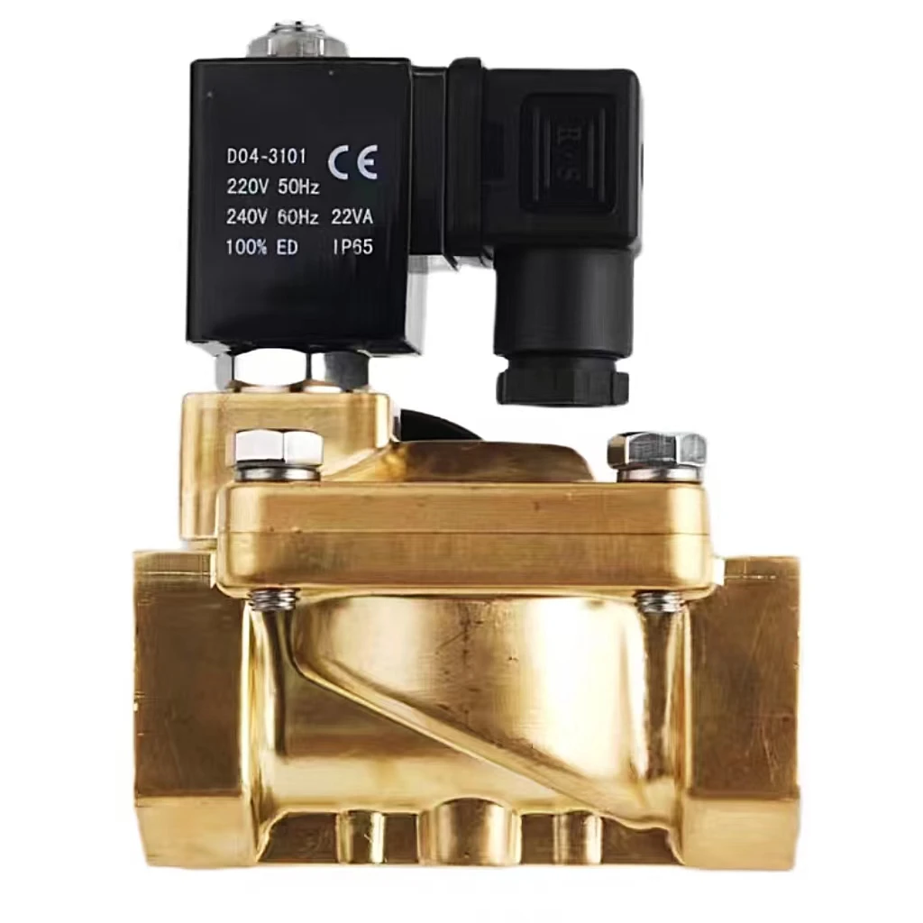 Competitive Price  2/2 Way Water Solenoid Valve Water Solenoid Valve Brass Body Plastic Coil Motorise 24V Dc Dn25 Solenoid Valve