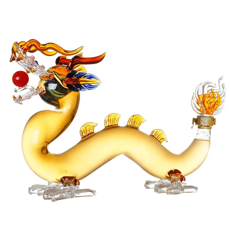 2024 New fashion animal handmade high borosilicate dragon craft wine bottle holder household decoration