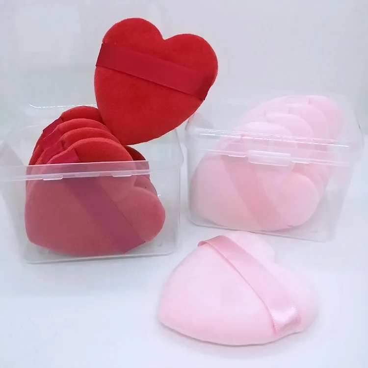 Soft Heart Shaped Powder Puff Makeup Sponge White Powder Puff Triangle for Women Cosmetic