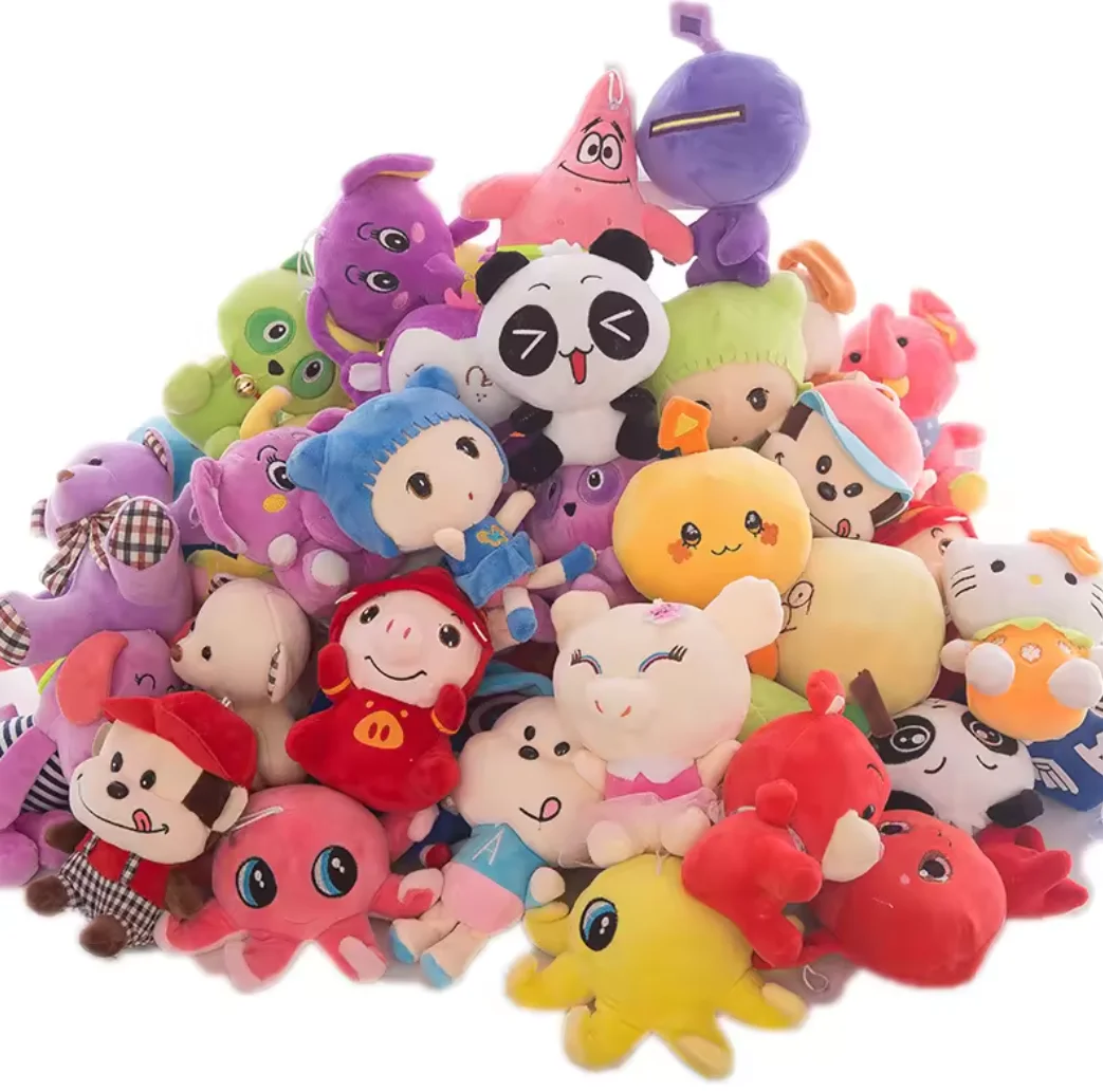 Factory 8-12cm Crane machine Mini Plush Keychain Toys claw Vending Machine Doll stuffed Animal Plush Pendant Toy