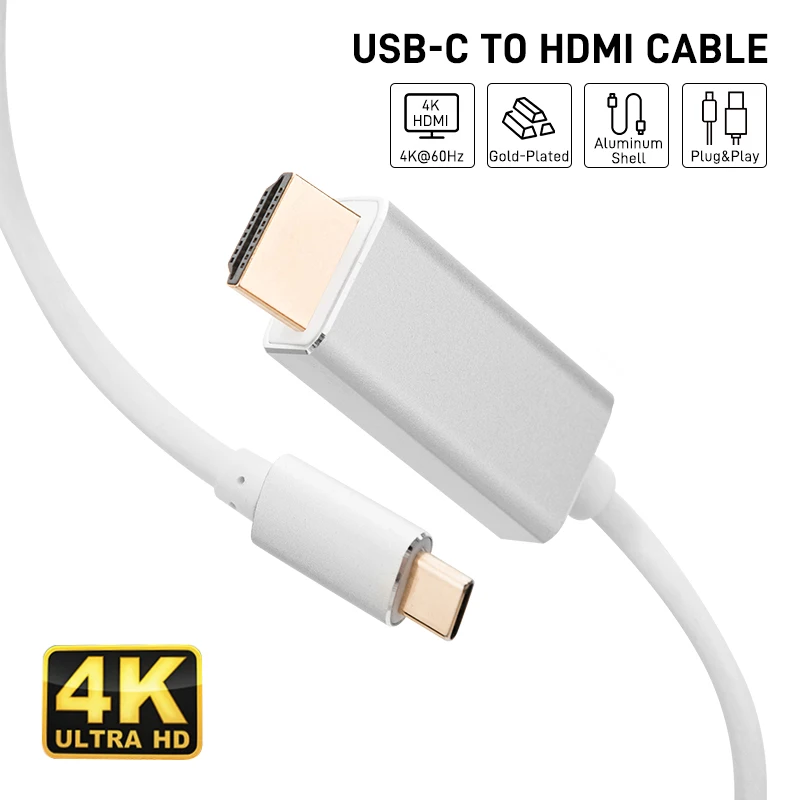 High Quality USB Type C to HDMI Cable Adapter Converter Ultra HD 1080P 4k USB C to HDMI Cable