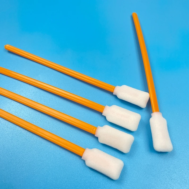 Foam Cleanroom Swab Thickness 8.8mm Time-Saving PP Handle Cleanroom Square Tip Long Foam Swab