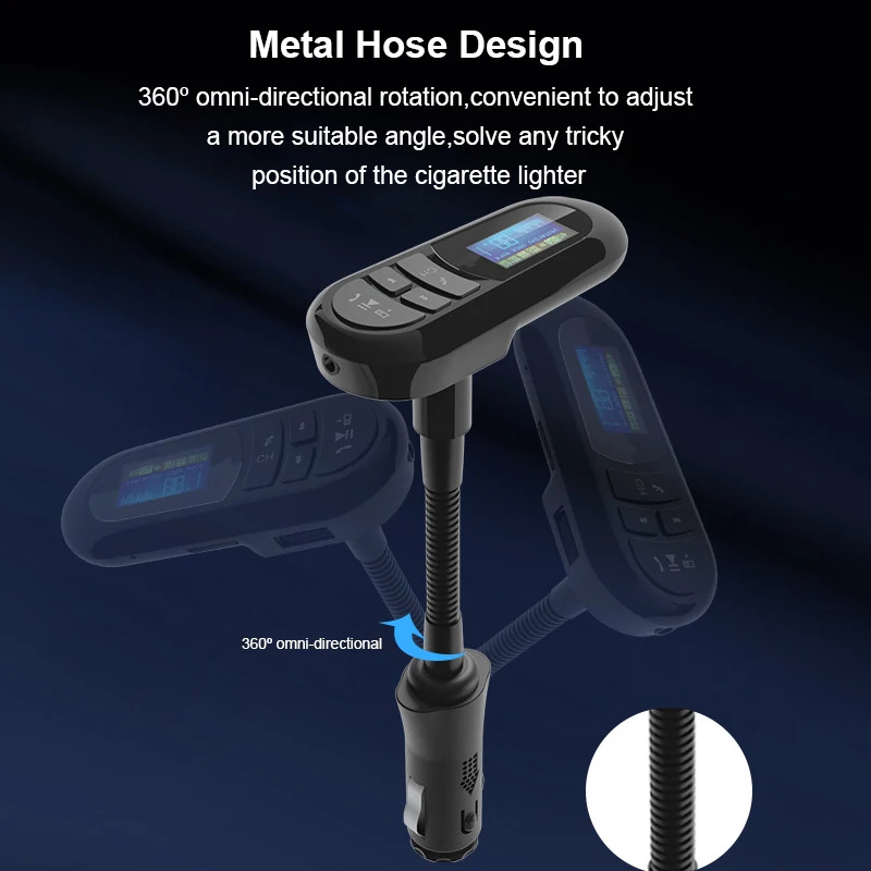 Оптовая продажа, 1,2 дюймовый экран дисплея, автомобильный стерео адаптер для воспроизведения аудио, беспроводной автомобильный комплект громкой связи, автомобильный FM-передатчик