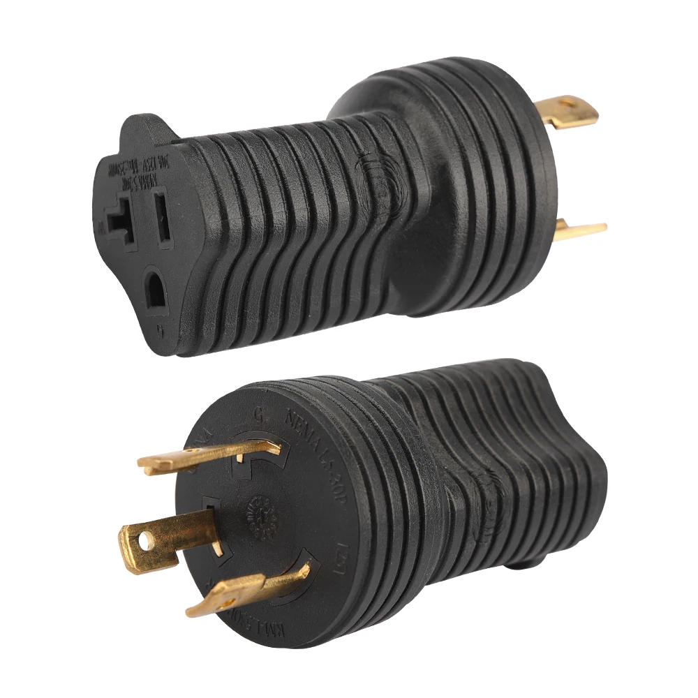 NEMA L5-30P to 5-20R Compact 30 Amp Twist Lock Male Plug to 20 Amp Female Receptacle Generator Welder Dryer EV Charger adapter
