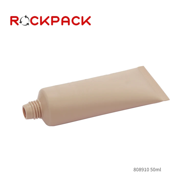 50g Empty matte pink BB cream packaging cosmetic soft tube with airless pump