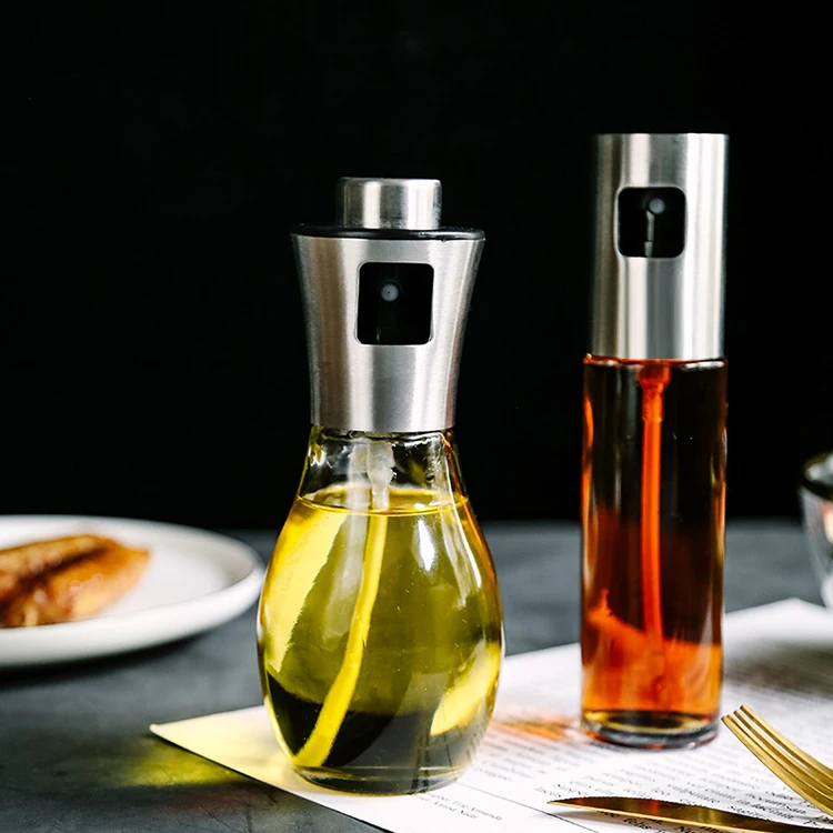 2 pcs Olive Oil Sprayer Set for Cooking, Oil & Vinegar Cruet Bottle with Funnel, Multifunctional Daily Use Spray Bottle