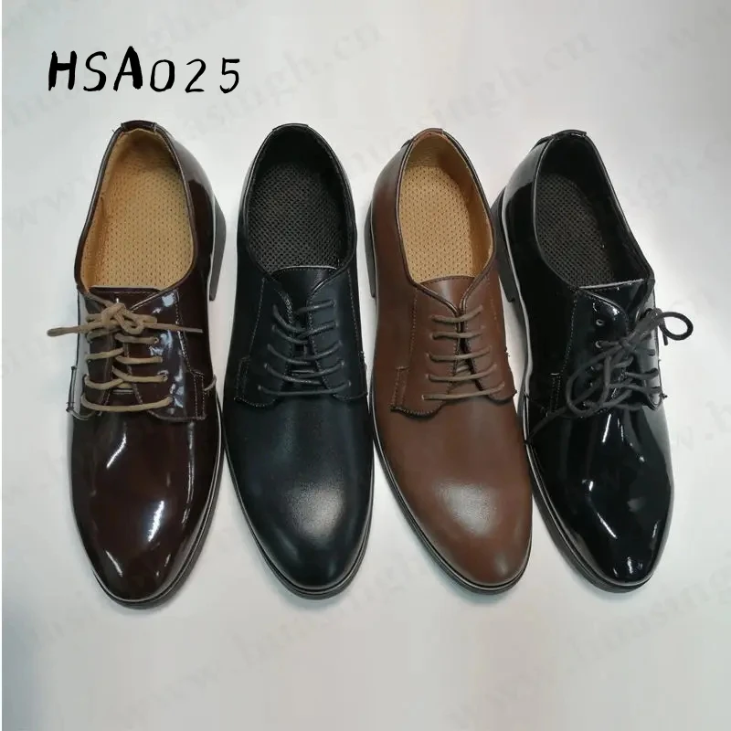 YWQ,hot selling top-grade leather black/brown uniform shoes anti-slip durable lace-up style daily office shoes for sale HSA025
