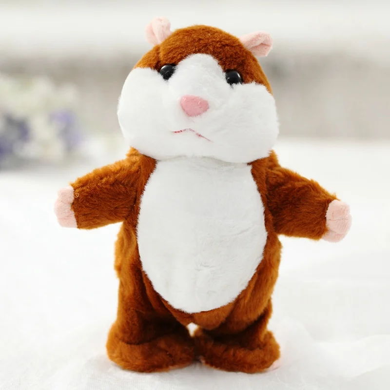 Dropshipping Promotion 15cm Talking Hamster Repeating and Noddling Plush Toy