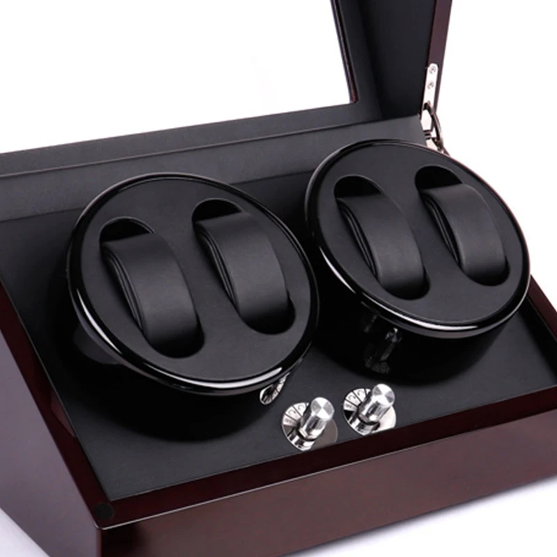 Custom Watch Shaker 4 Luxury Wooden Watch Winder For Home Use or Collection Black Color Watch Winder Wooden