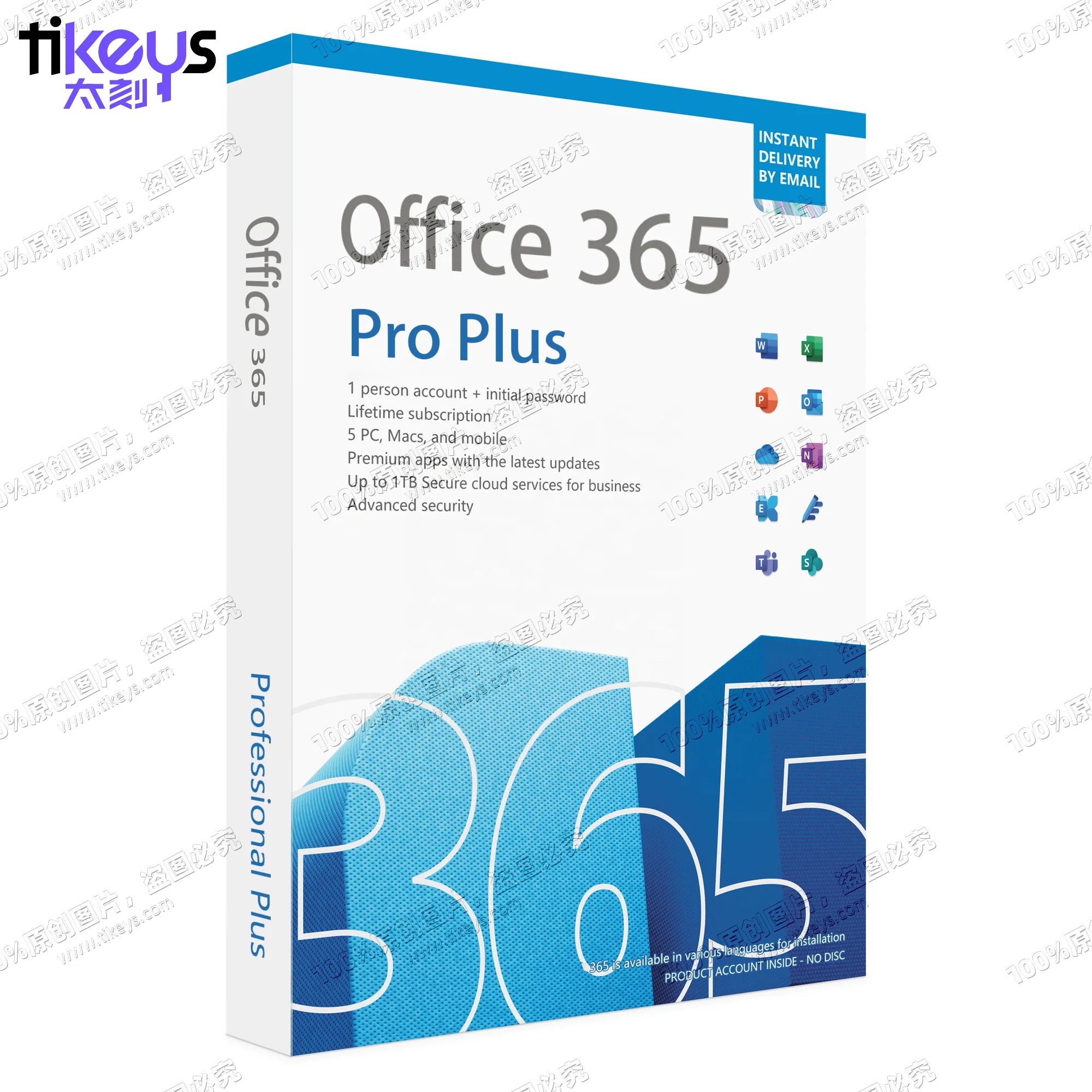 24/7 Online Email Delivery Office 365 Pro Plus 5 PC/Mac 1TB Account+Password Lifetime License Key 100% Online Activation