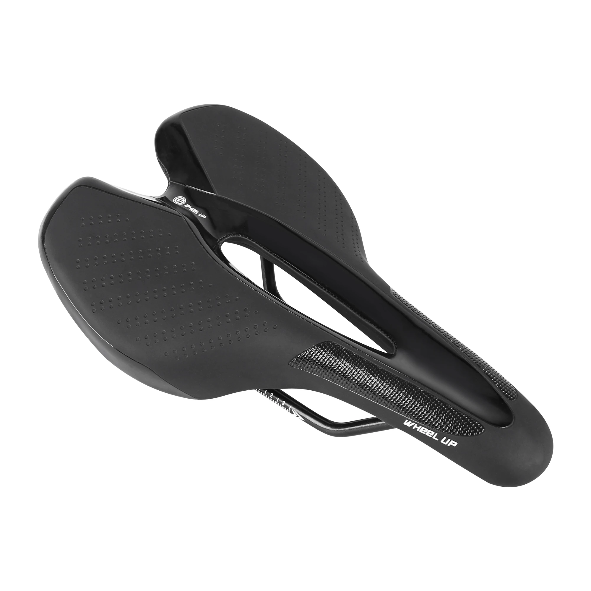 Wheel UP Leather Bicycle Saddle with Colorful LED Rear Light USB chargeable on Sale