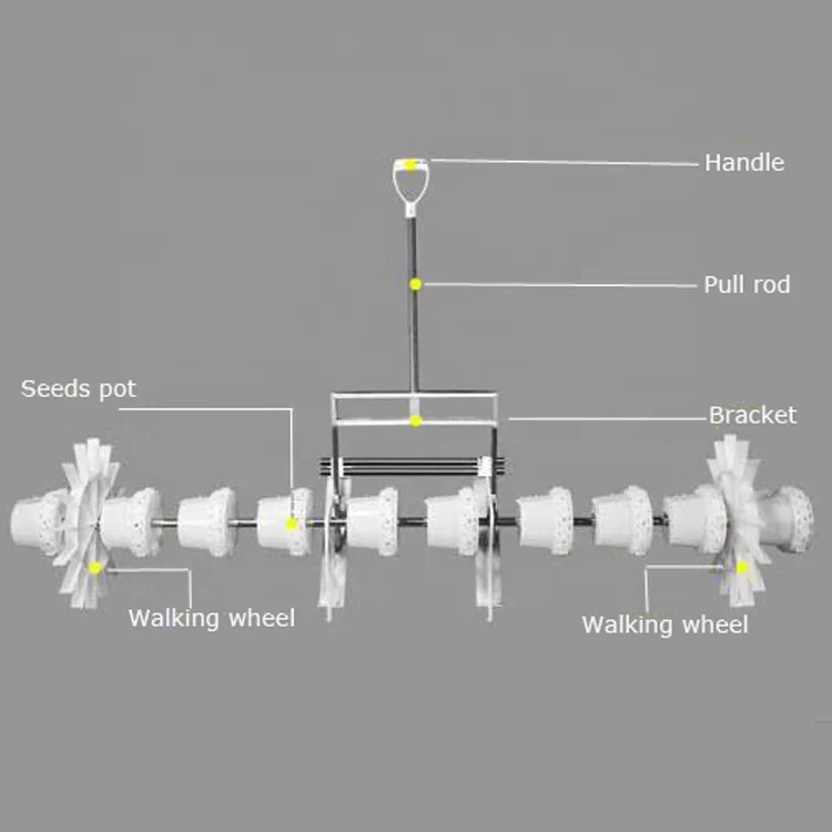 Farm machinery paddy planter hand drag 10 rows Manual rice direct seeder machine