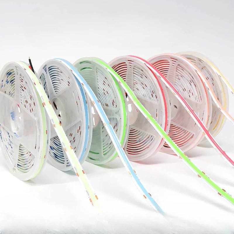 Factory Wholesale Price High Density Led Tape Ribbon CE ROHS 10W 5M 180Leds Waterproof Flexible 12V 24V Cob Rgb Led Strips Light